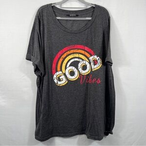 BloomChic Charcoal Heather "Good Vibes" Tee 0846